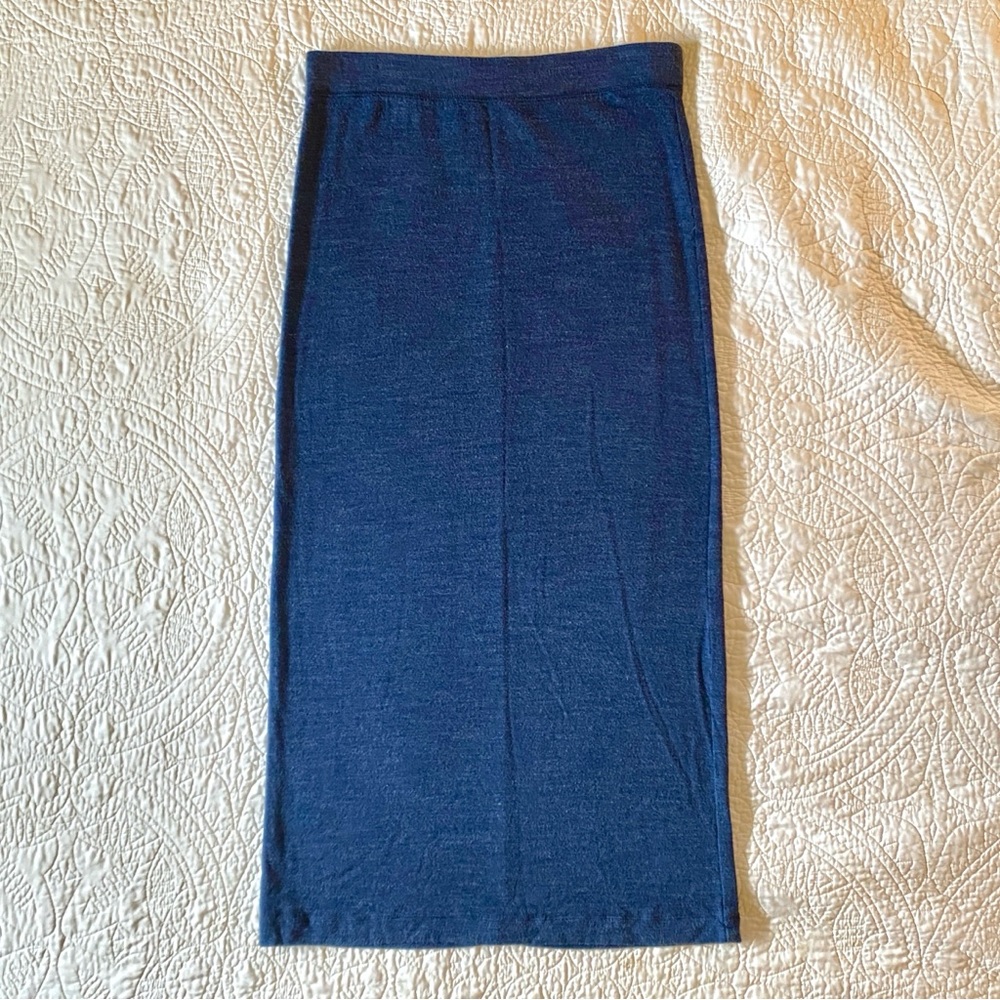 Lou+Grey LOFT dk blue heather stretch maxi skirt, size Medium